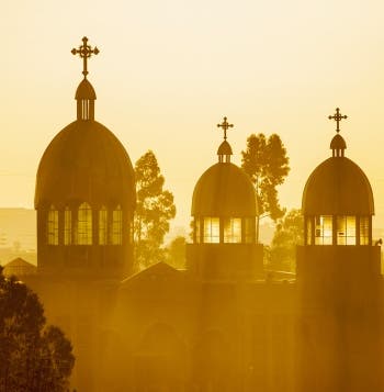 Monolithische Kirchen und alte Stämme