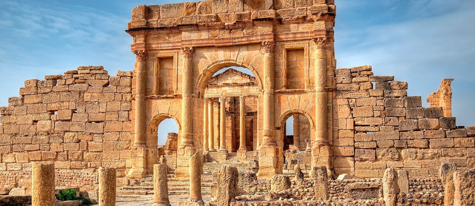Ruins, desert & the Mediterranean Sea