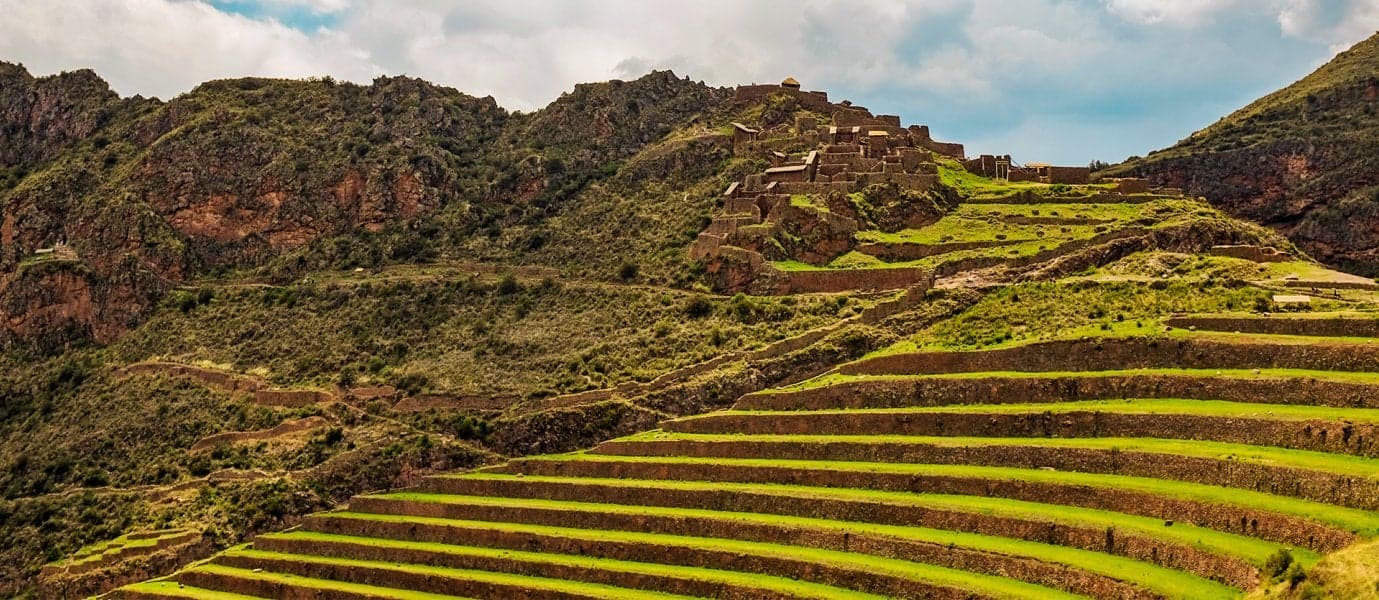 The Ruins of Pisac in Peru's Sacred Valley.