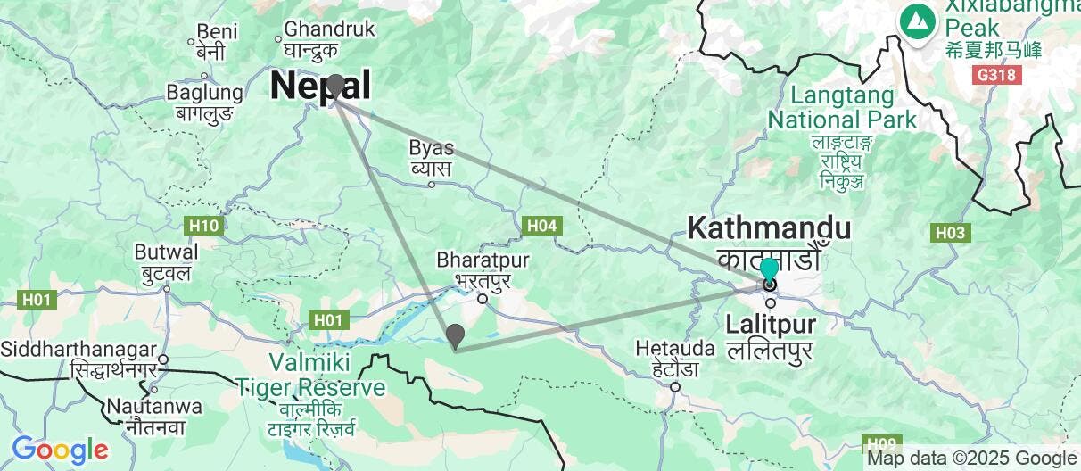 Map of Kathmandu Valley & Captivating Himalayas