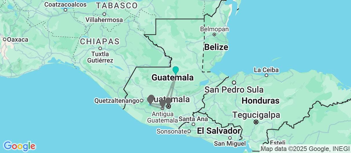 Map of Antigua Guatemala & Lake Atitlan Escape