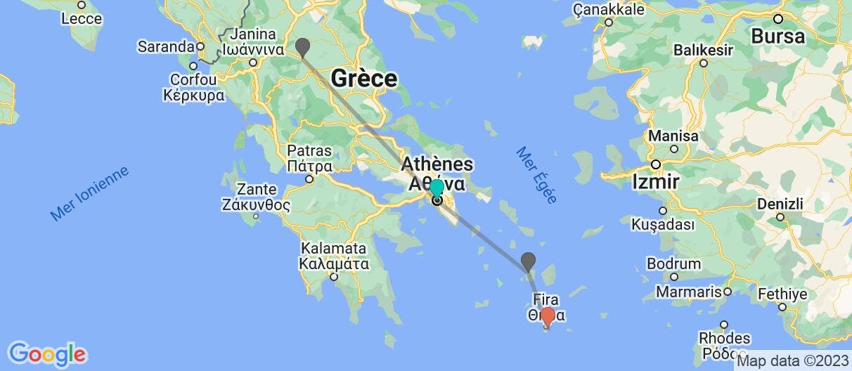 Map of Ruines Anciennes, Paros et Santorin