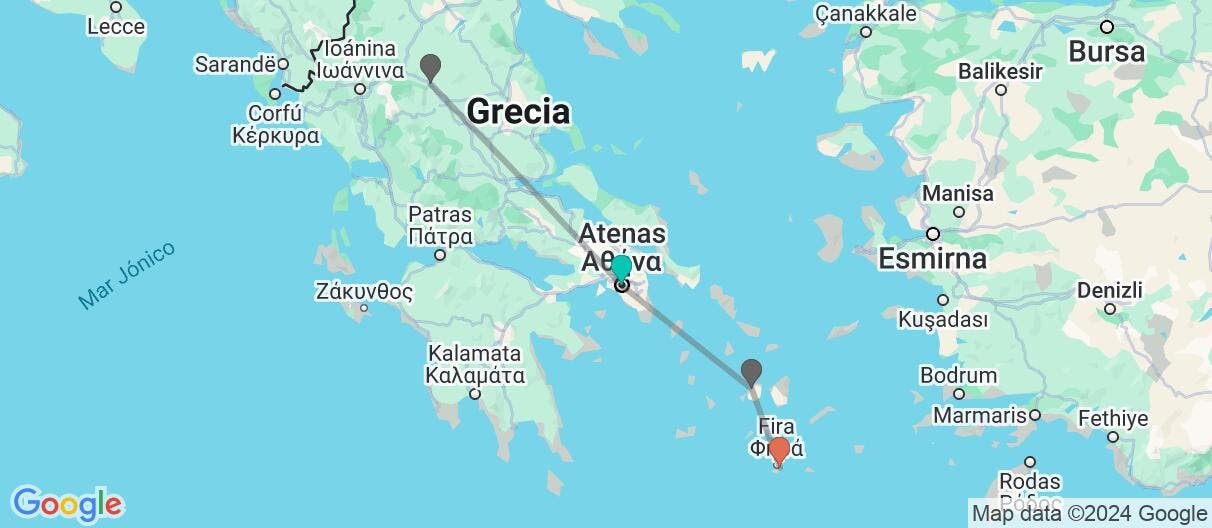 Map of Atenas y Paraísos del Egeo