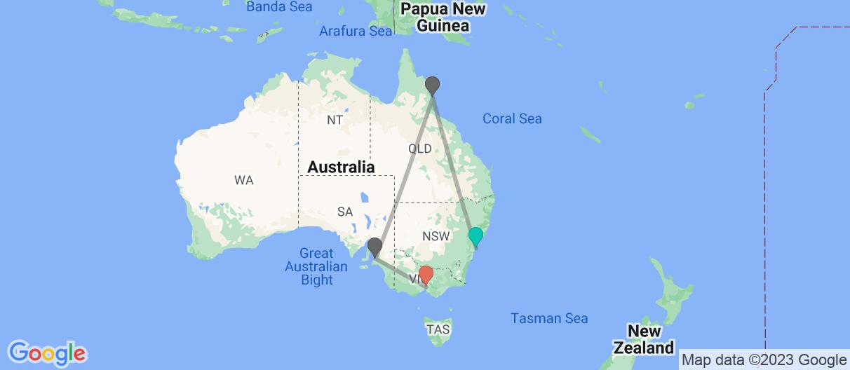 Map of Adventures Downunder
