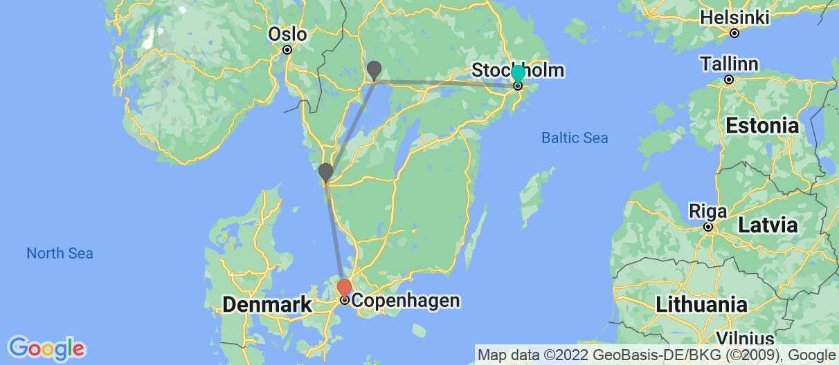 Map of Discovering Southern Scandinavia