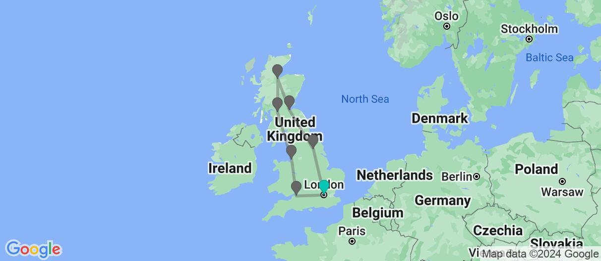 Map of Quintessential British Cities & Sights