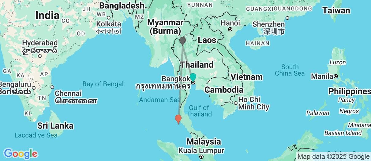 Map of Urban Thai Gems & Phuket Beach Paradise