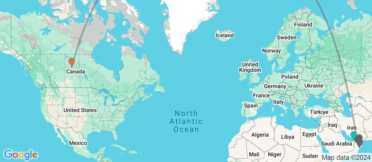 Map of Cities and Sand Dunes: Emirates & Oman 