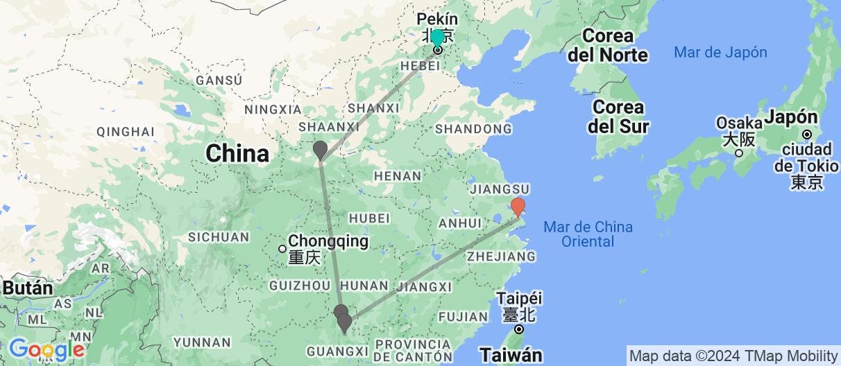 Map of El gigante asiático y paisajes de Guilin