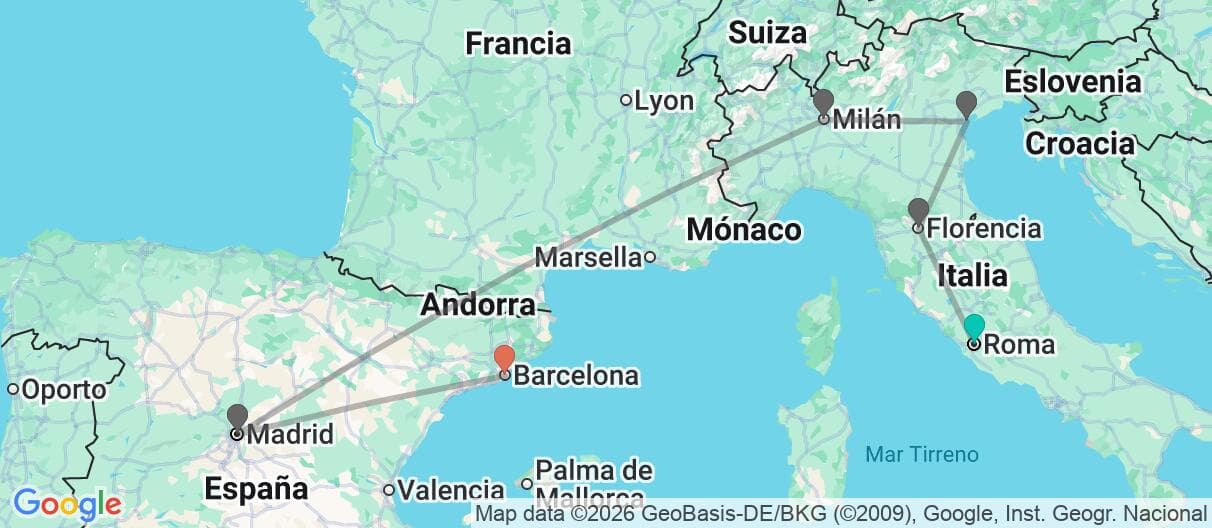 Mapa del viaje