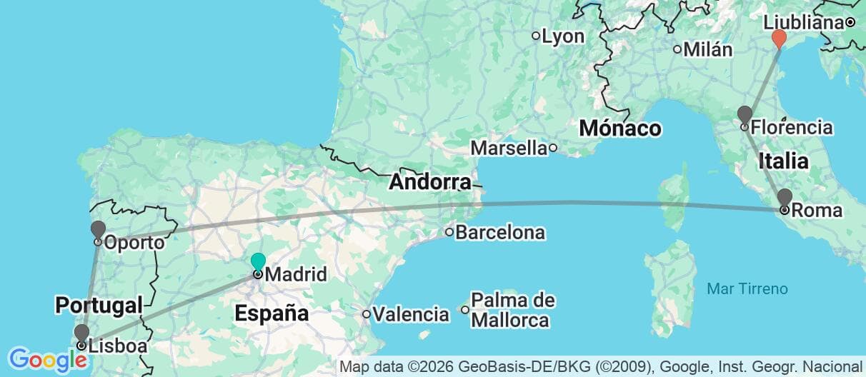 Mapa del viaje