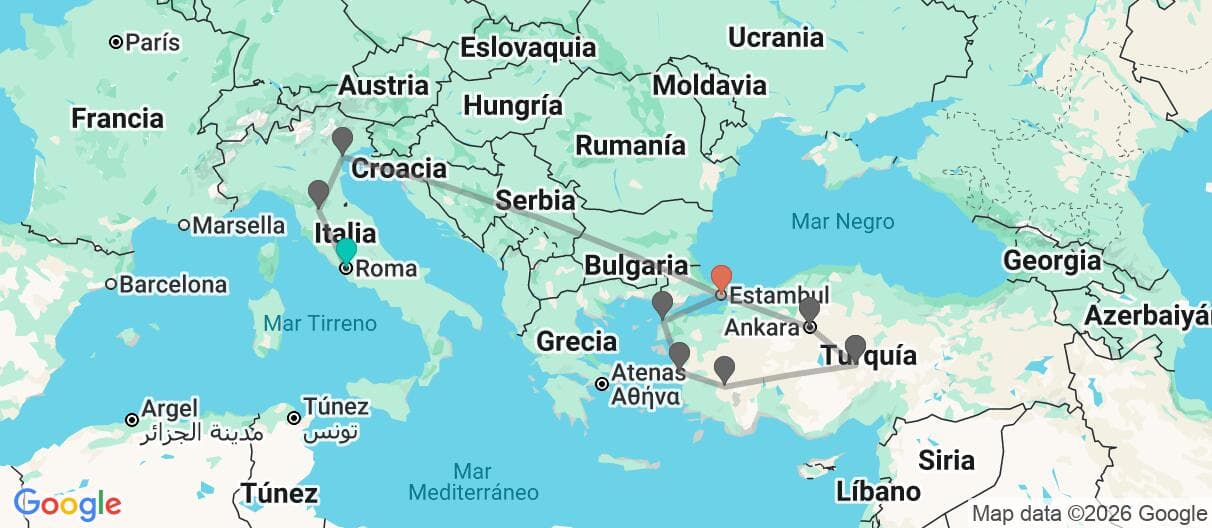 Mapa del viaje