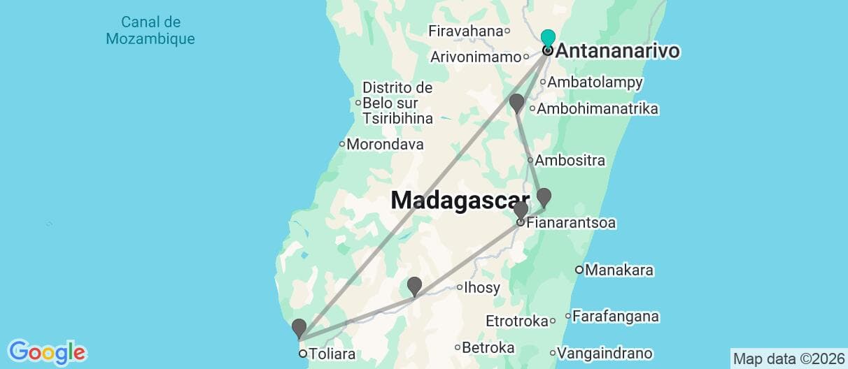 Mapa del viaje