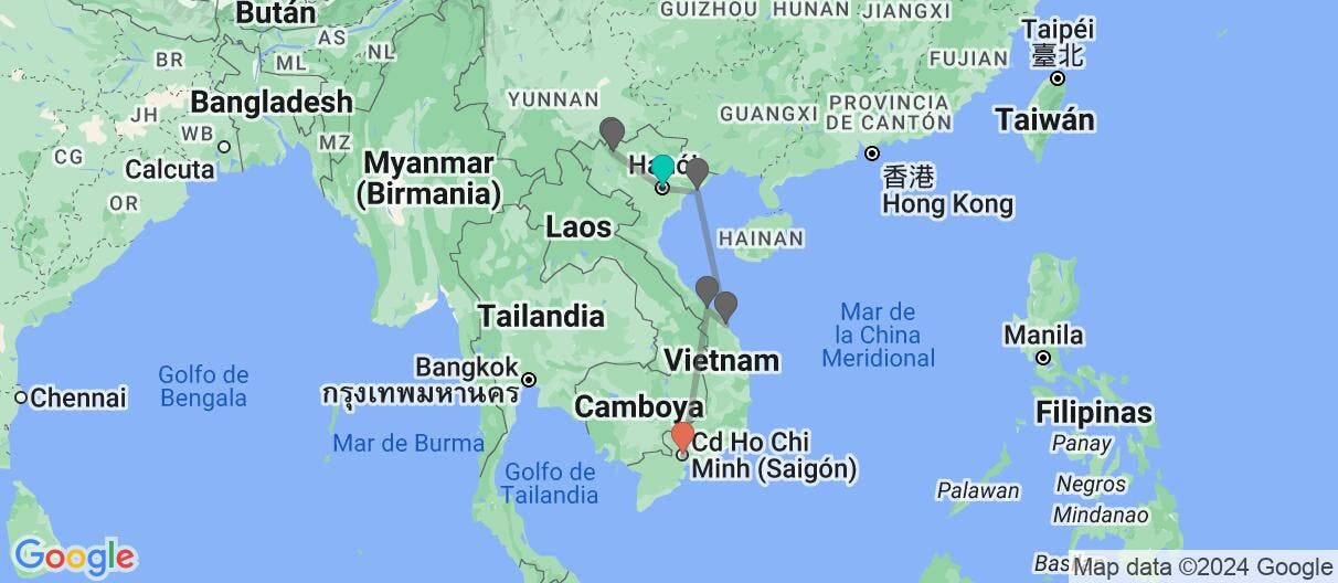 Map of Arrozales y misterios del Mekong