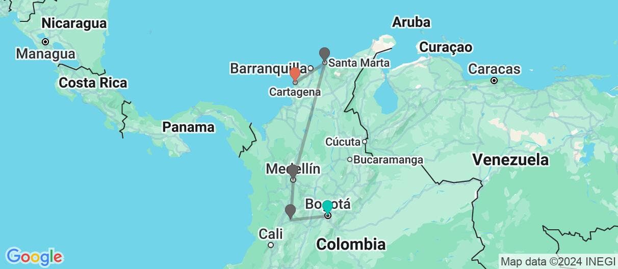 Map of Colonial Charms & Caribbean Coast