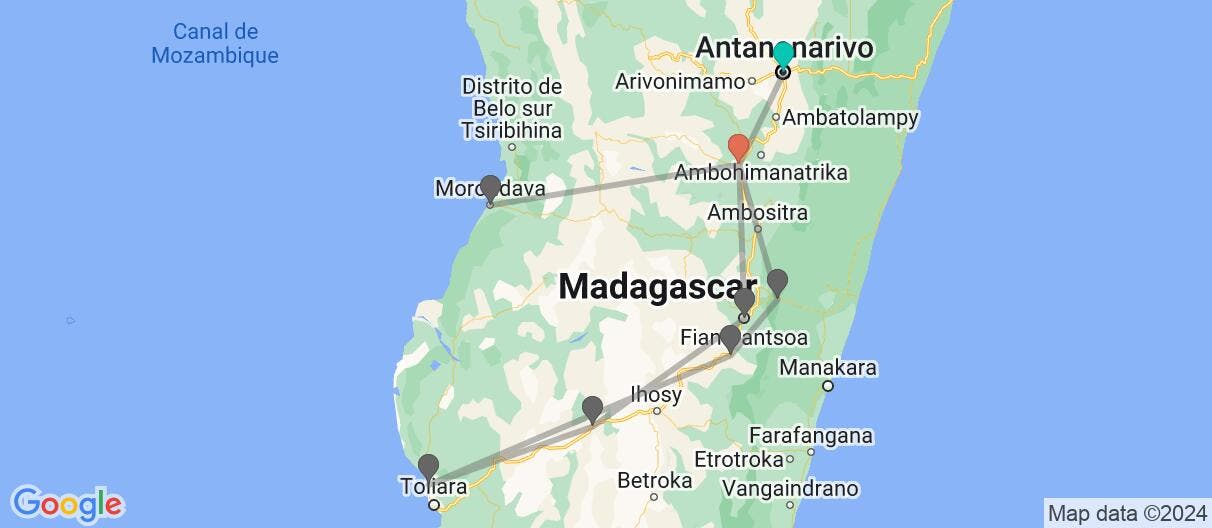 Map of Descubre el sur de Madagascar