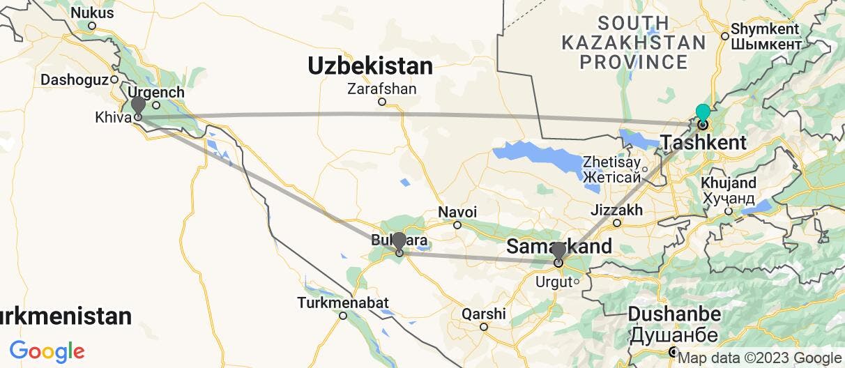 Map of Cities of the Silk Road