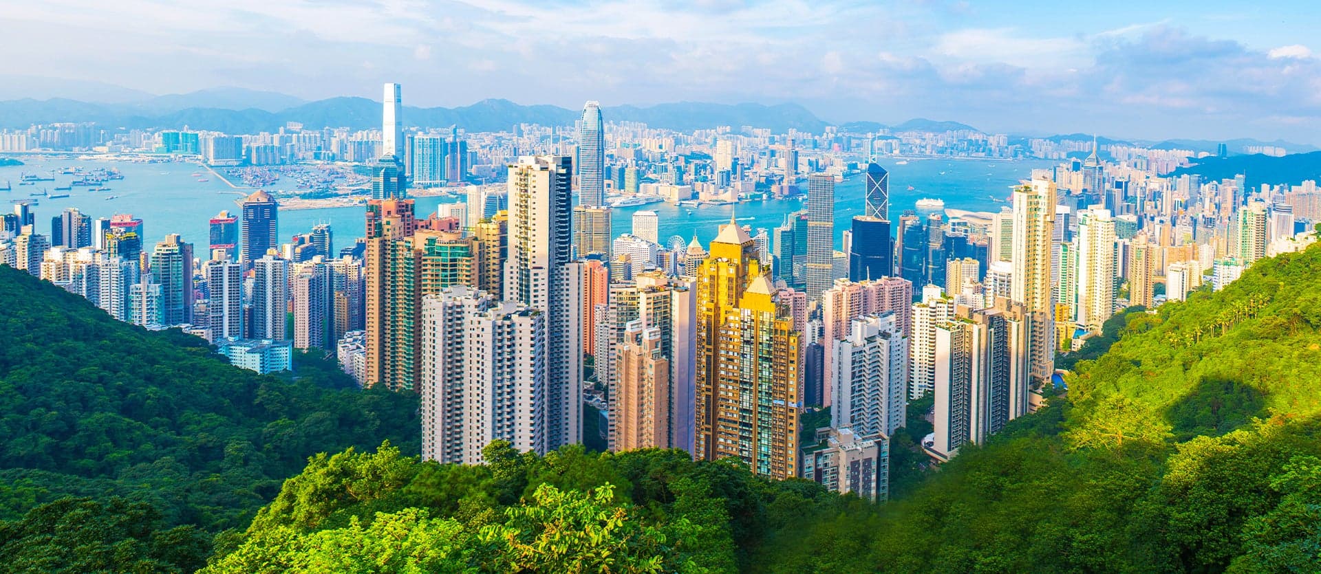 Vista de los rascacielos desde la Peak Tower <span class="iconos separador"></span> Hong Kong