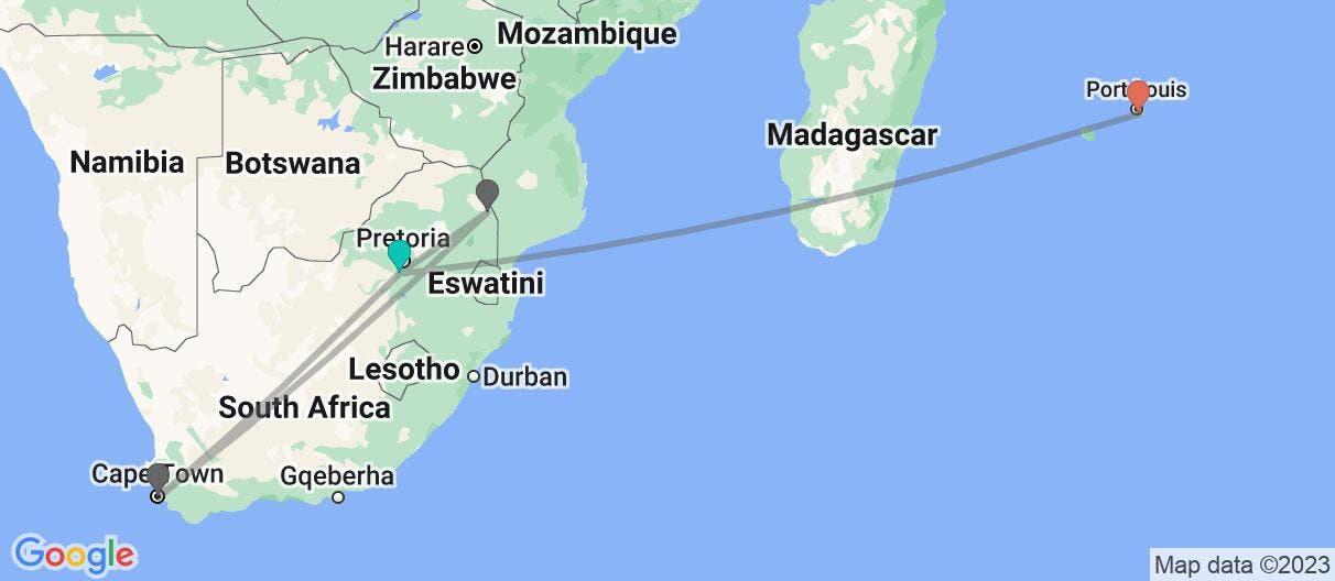 Map of Cape, Kruger & All-Inclusive Island Escape