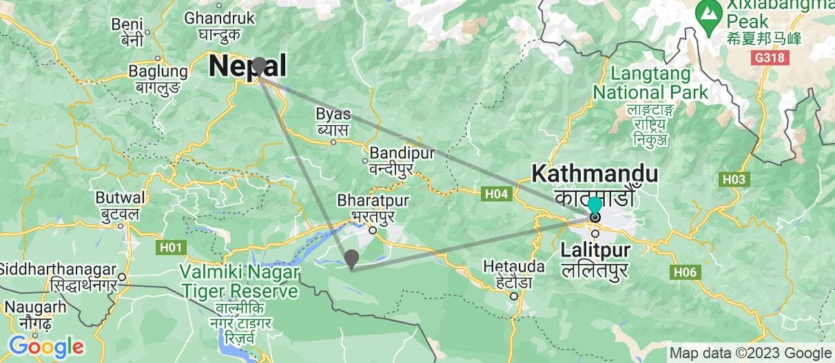 Map of Kathmandu Valley & Captivating Himalayas