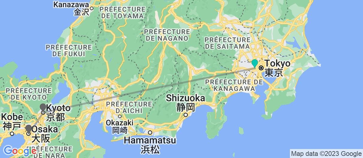 Map of Aventure Japonaise Autoguidée