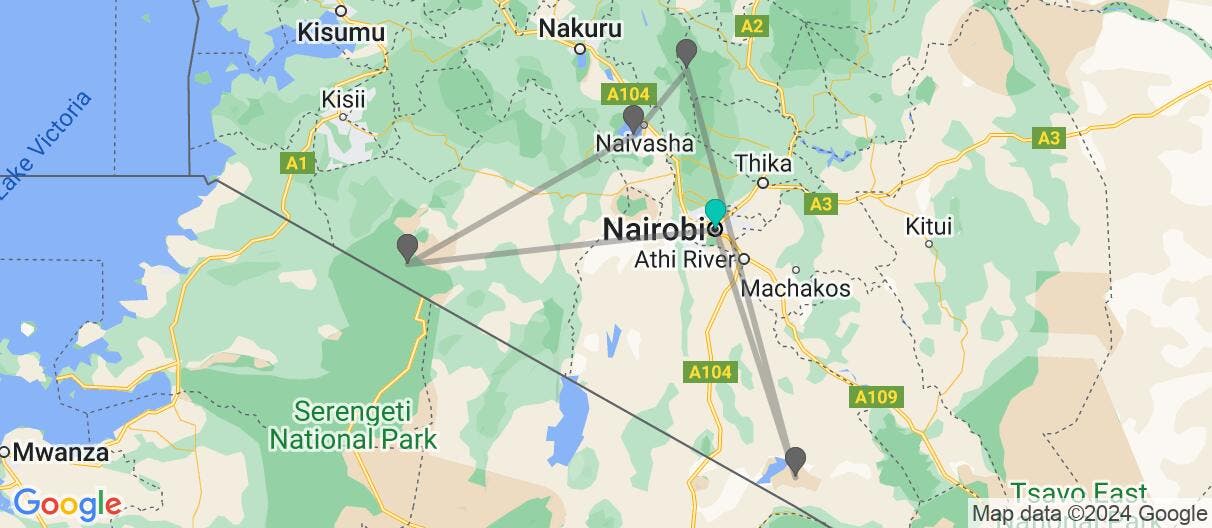 Map of Savannah, Safari & Maasai Mara