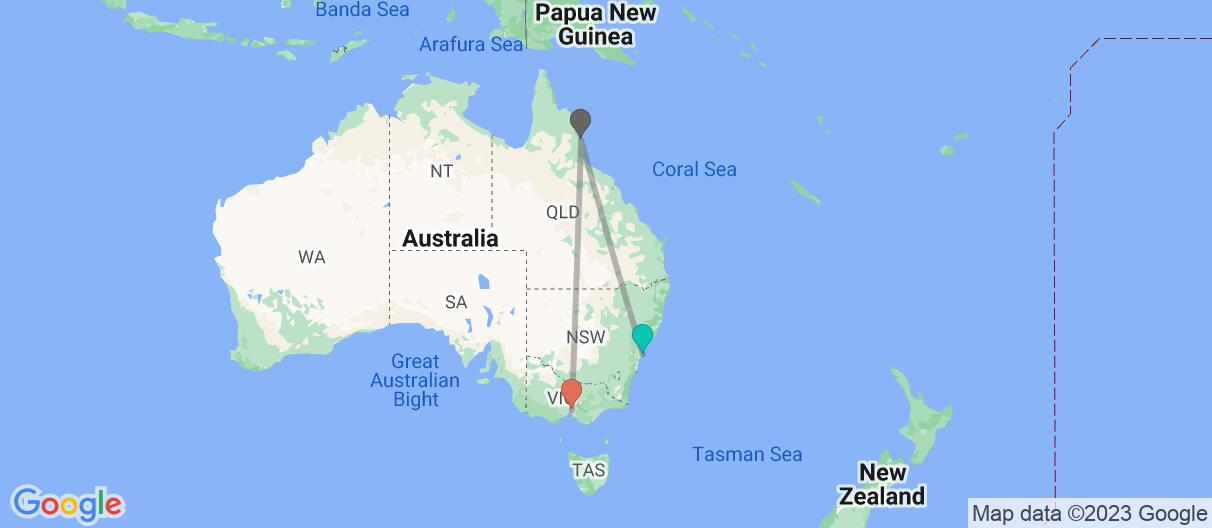 Map of Cities & Sights of Eastern Oz