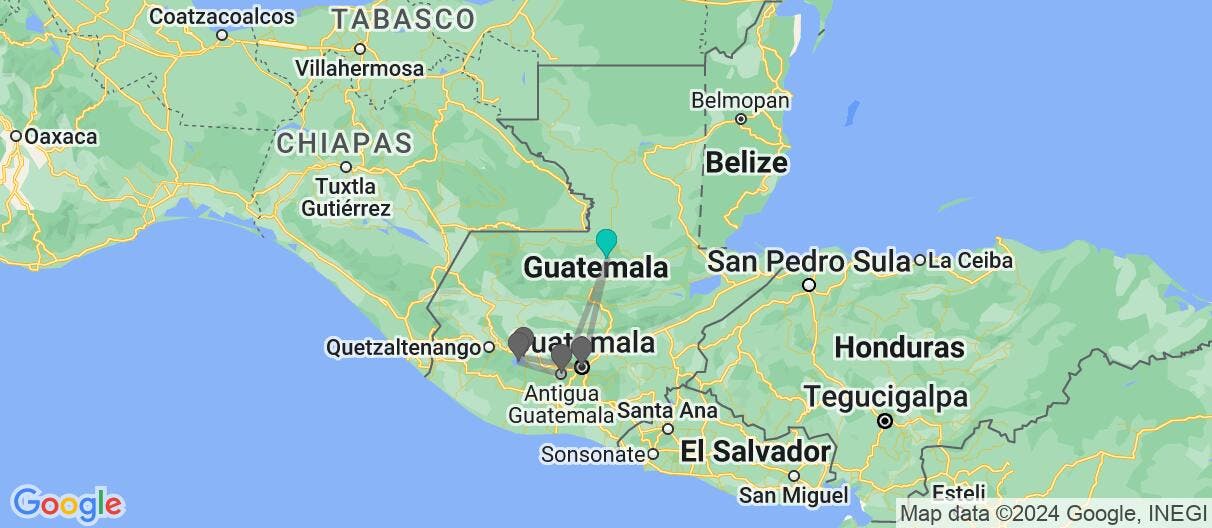 Map of Antigua Guatemala & Lake Atitlan Escape 