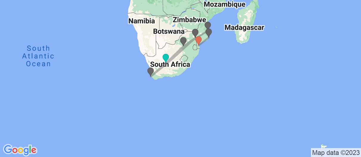 Map of South Africa & Mozambique 