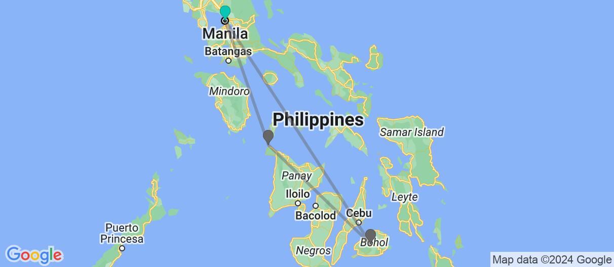 Map of Filipino Beaches and Chocolate Hills