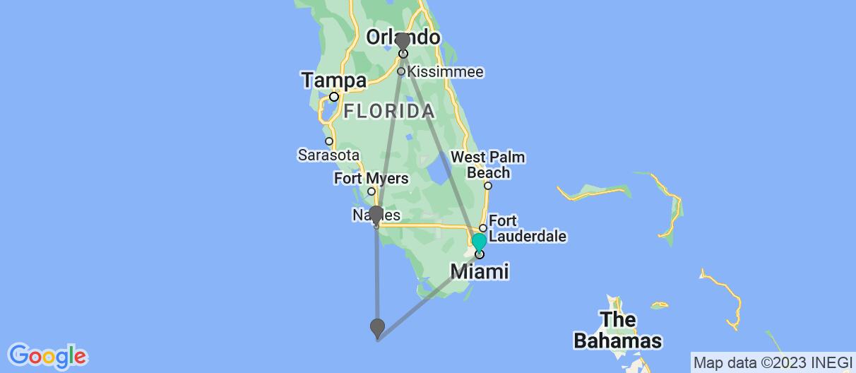 Map of Florida Fun, Sun & Self-Drive