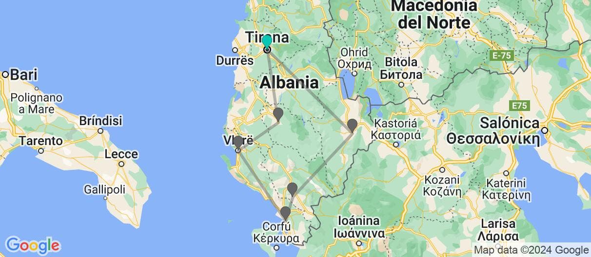 Map of Entre los Balcanes y el Adriático