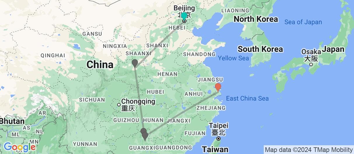 Map of China 360: Cities & Guilin Mountains