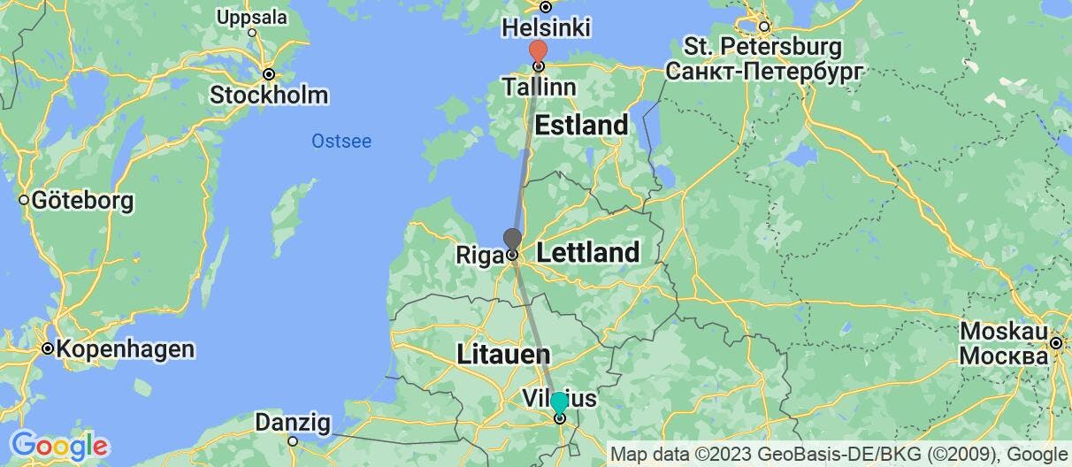 Map of Geführte Reise durchs Baltikum