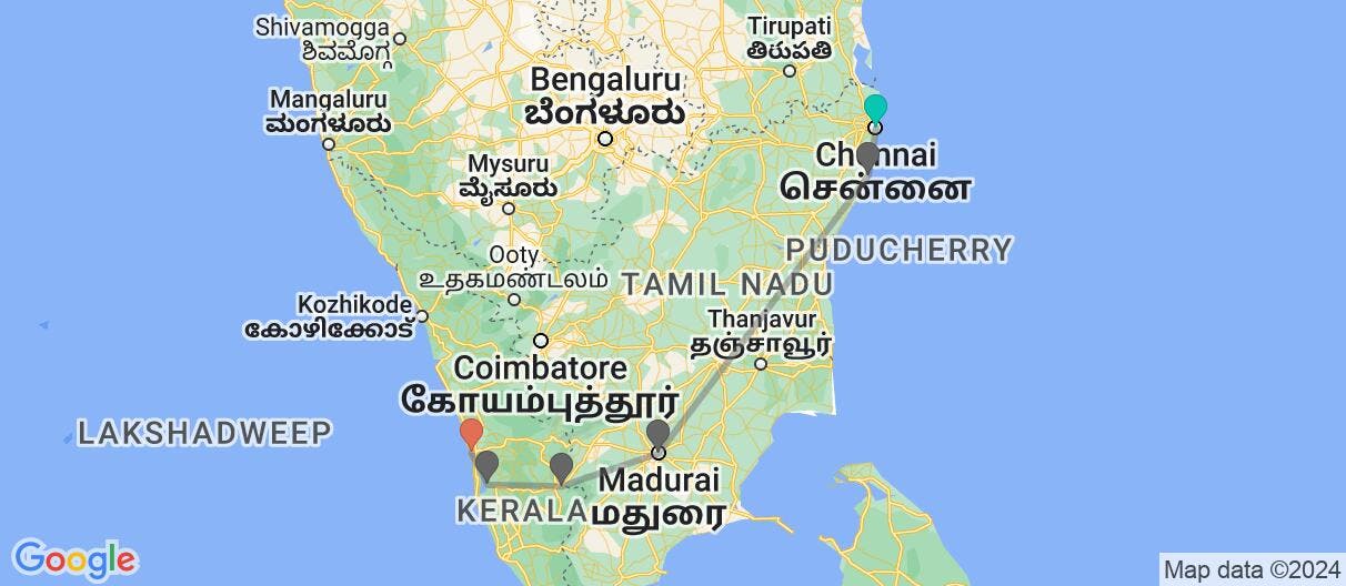 Map of Treasures of Southern India