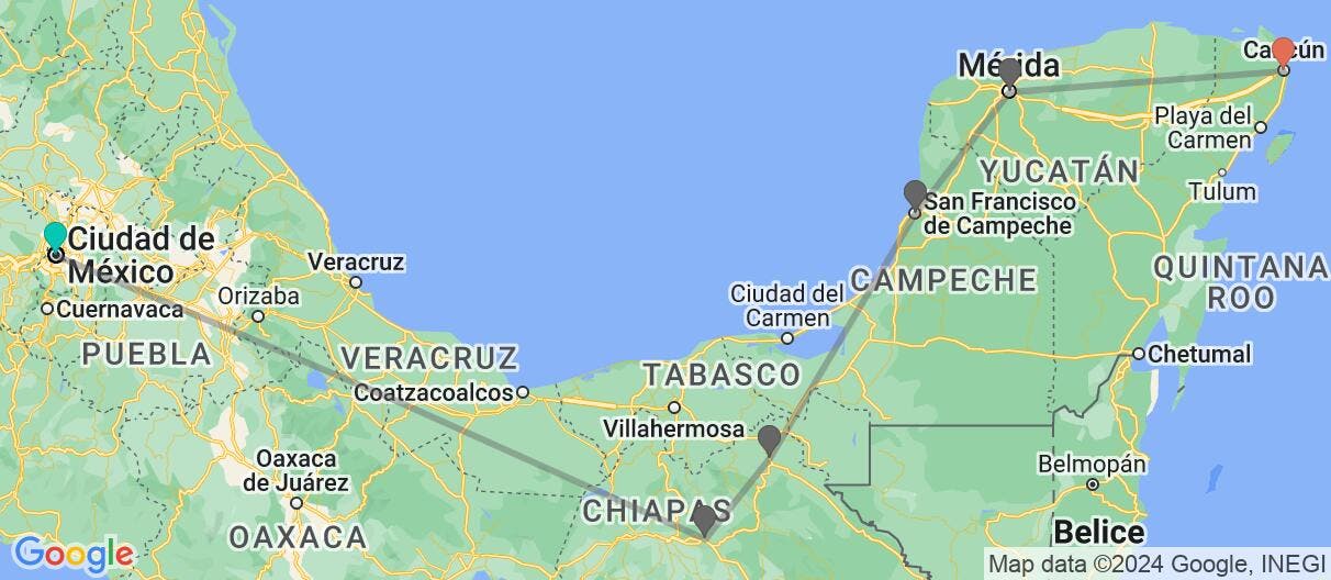 Map of Descubriendo el legado Maya y Cancún