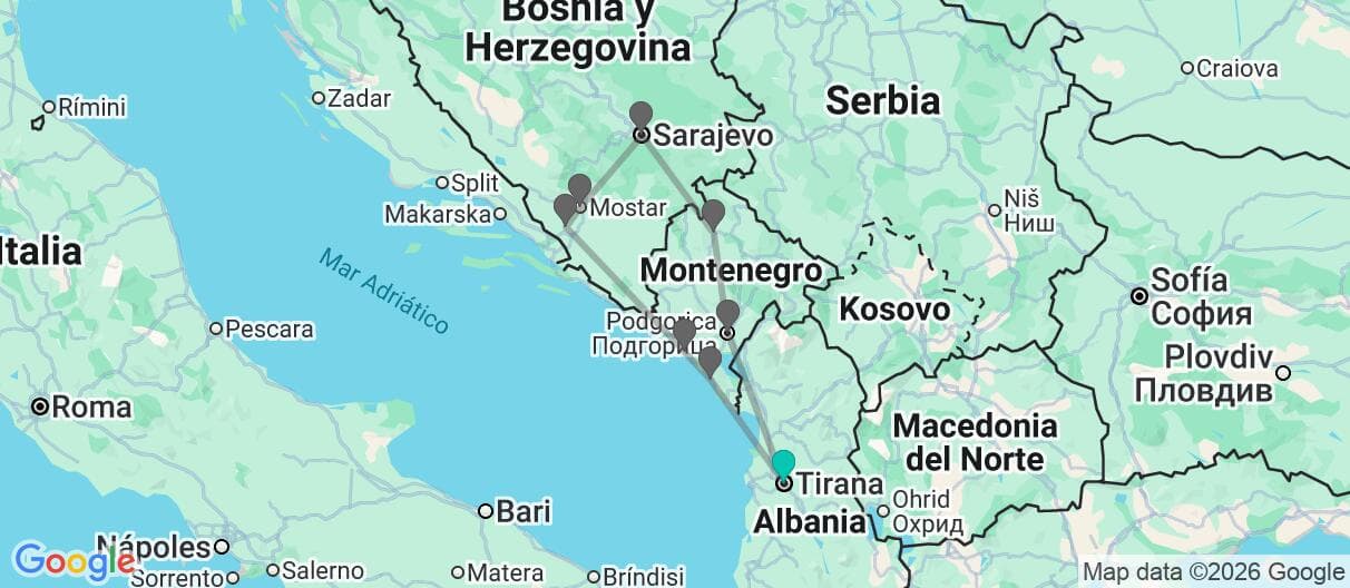 Mapa del viaje