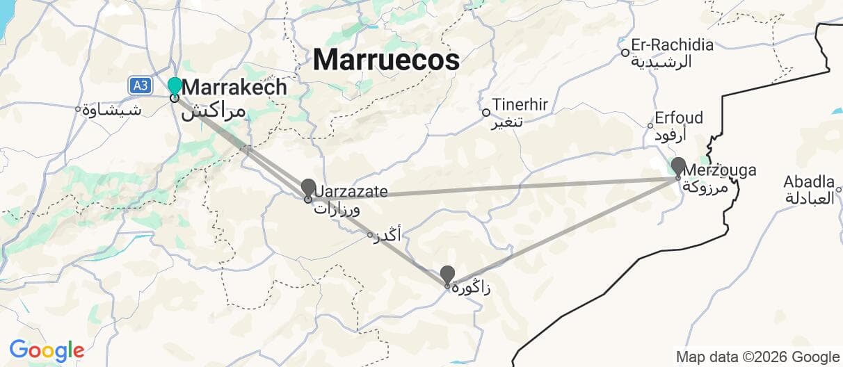 Mapa del viaje