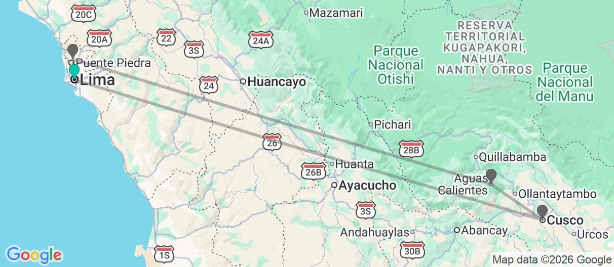 Mapa del viaje