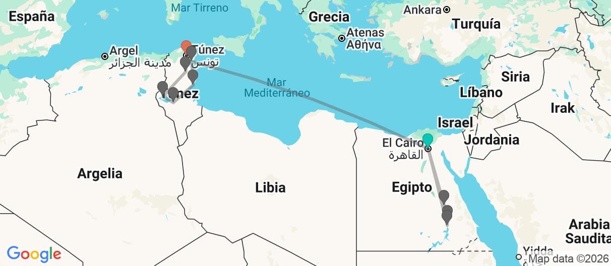 Mapa del viaje