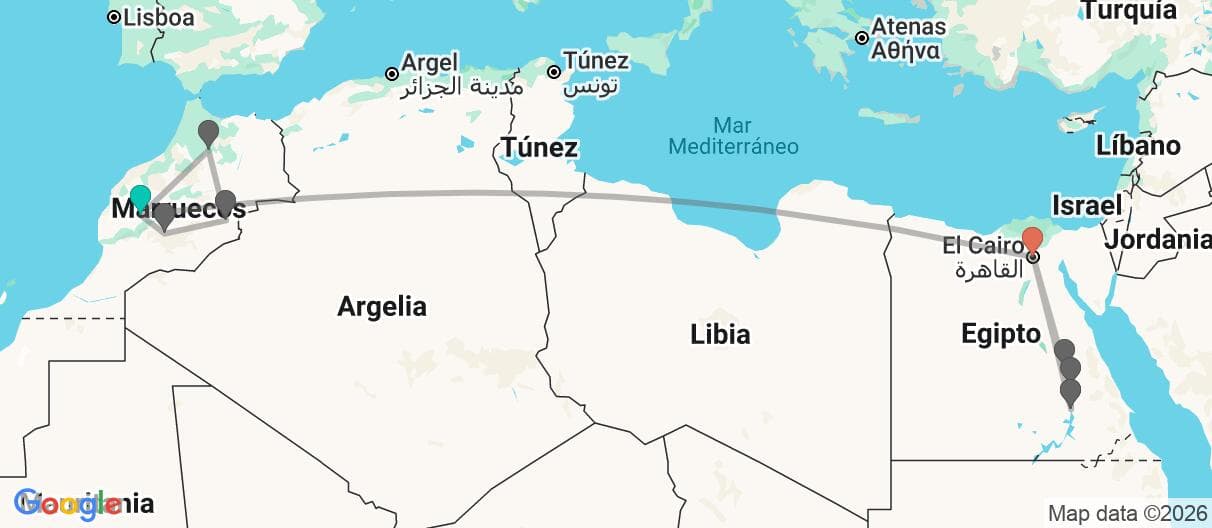 Mapa del viaje