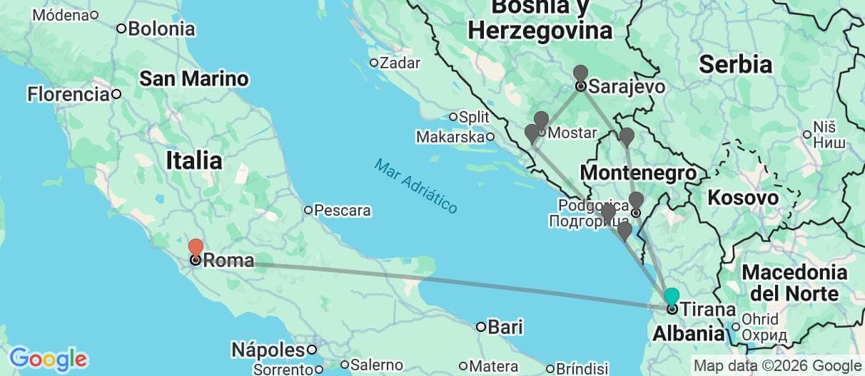 Mapa del viaje