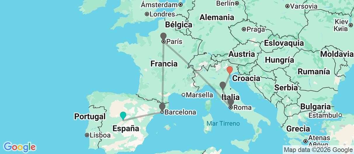 Mapa del viaje