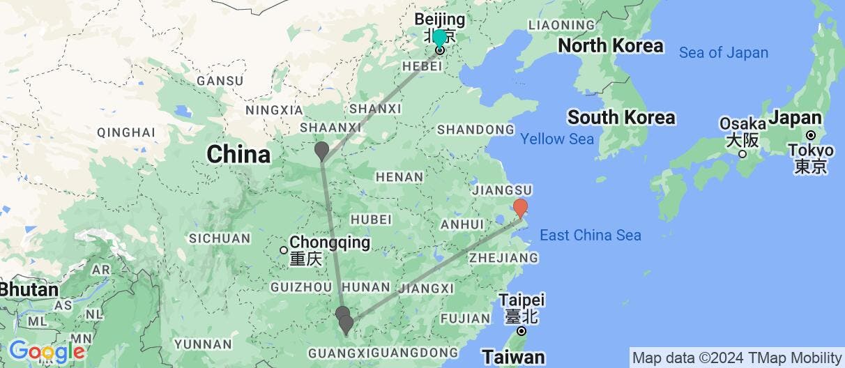 Map of China 360: Cities & Guilin Mountains