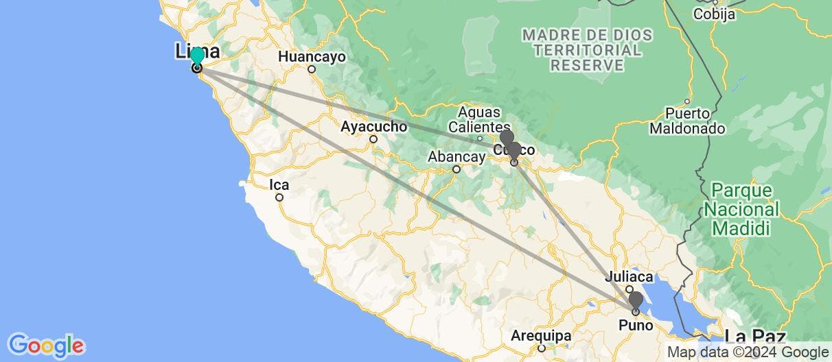 Map of From Sacred Valley to Lake Titicaca