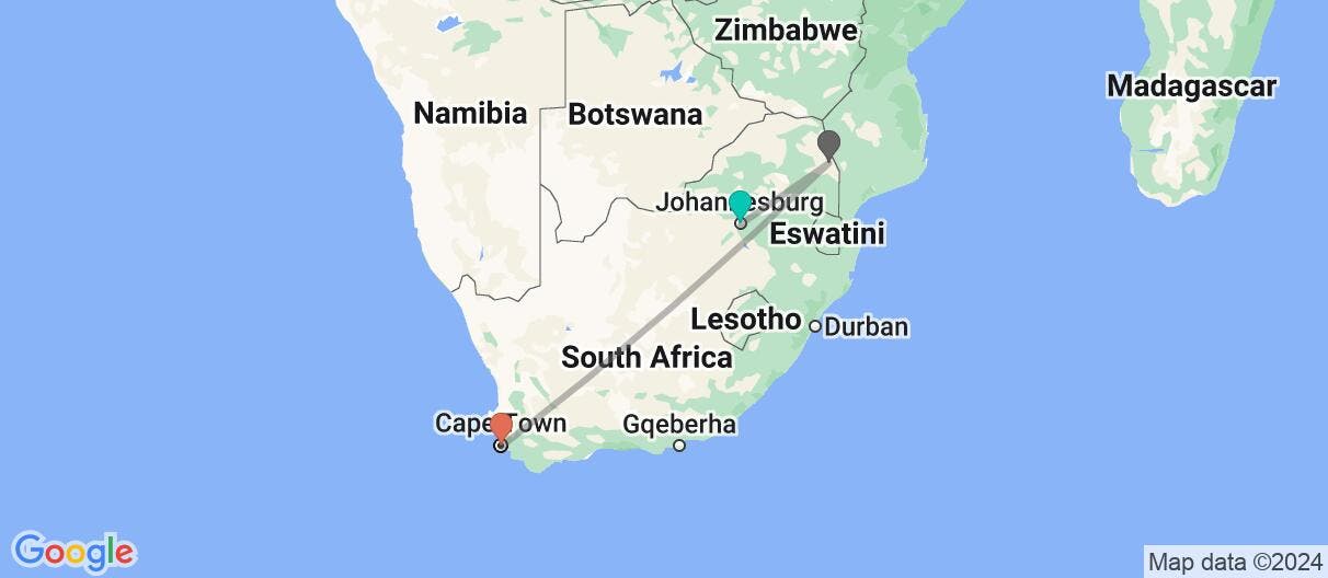 Map of Cape & Kruger Explorer