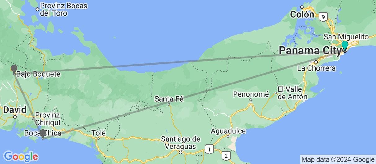 Map of Panamas Wunder der Natur