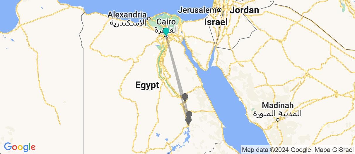 Map of Great Pyramids & Full-Board Nile Cruise