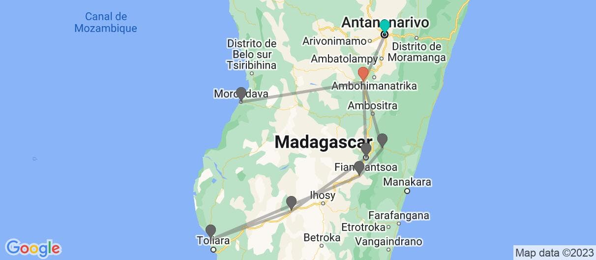 Map of Descubre el sur de Madagascar