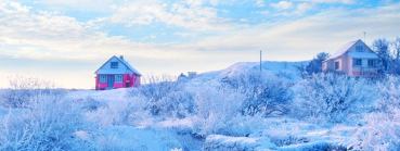 pueblo nevado en laponia